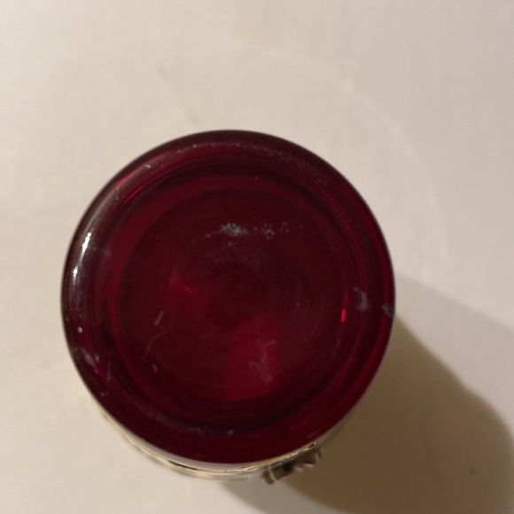 Vintage Ruby Red with gold leaf and hand painted. - Picture 6 of 11